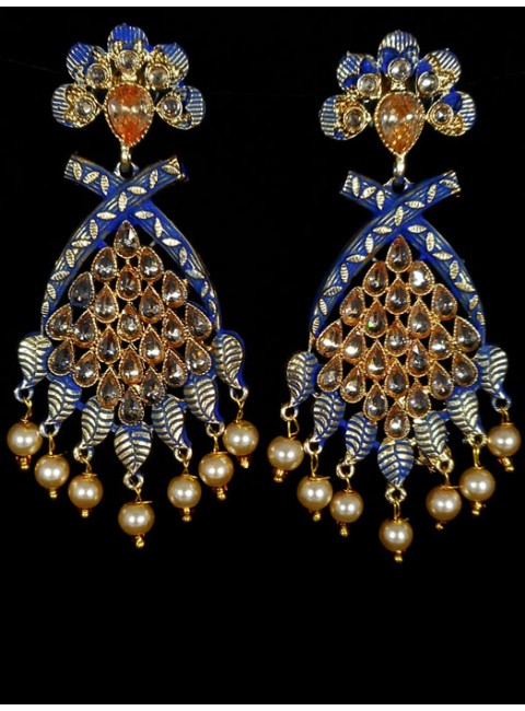 Reverse Ad Earrings With Meenakari Work